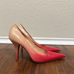 PRADA Capretto Pumps Pink Ombre Leather Pointed Heels Stiletto